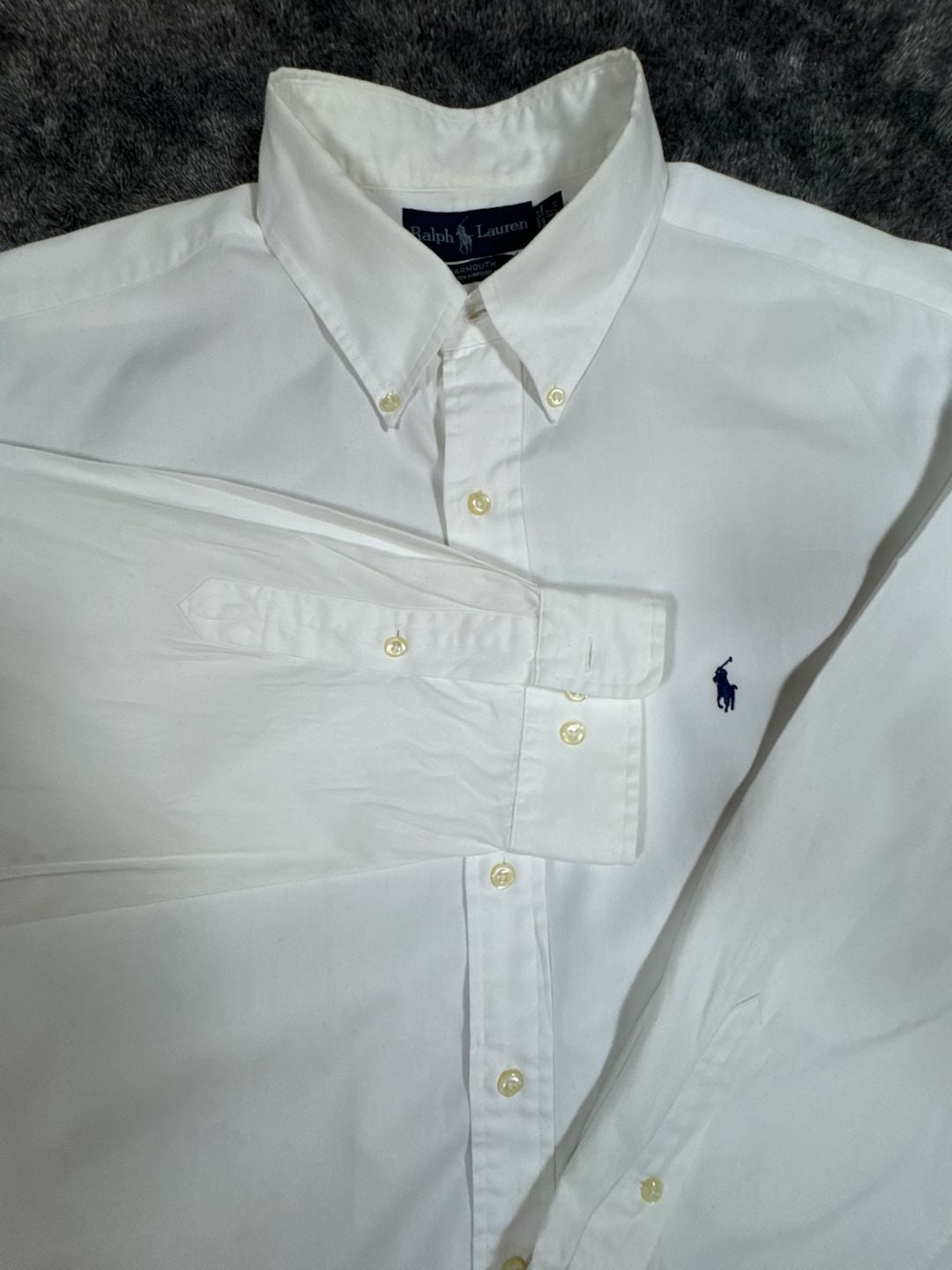 Ralph Lauren Yarmouth Button Down Shirt Size 17 34/35 White Long Sleeve 1