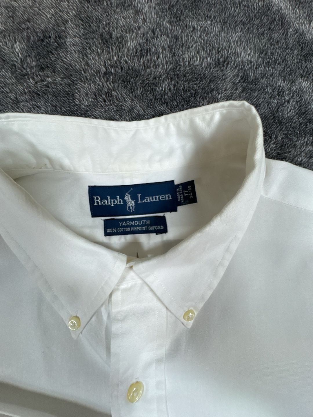 Ralph Lauren Yarmouth Button Down Shirt Size 17 34/35 White Long Sleeve 3