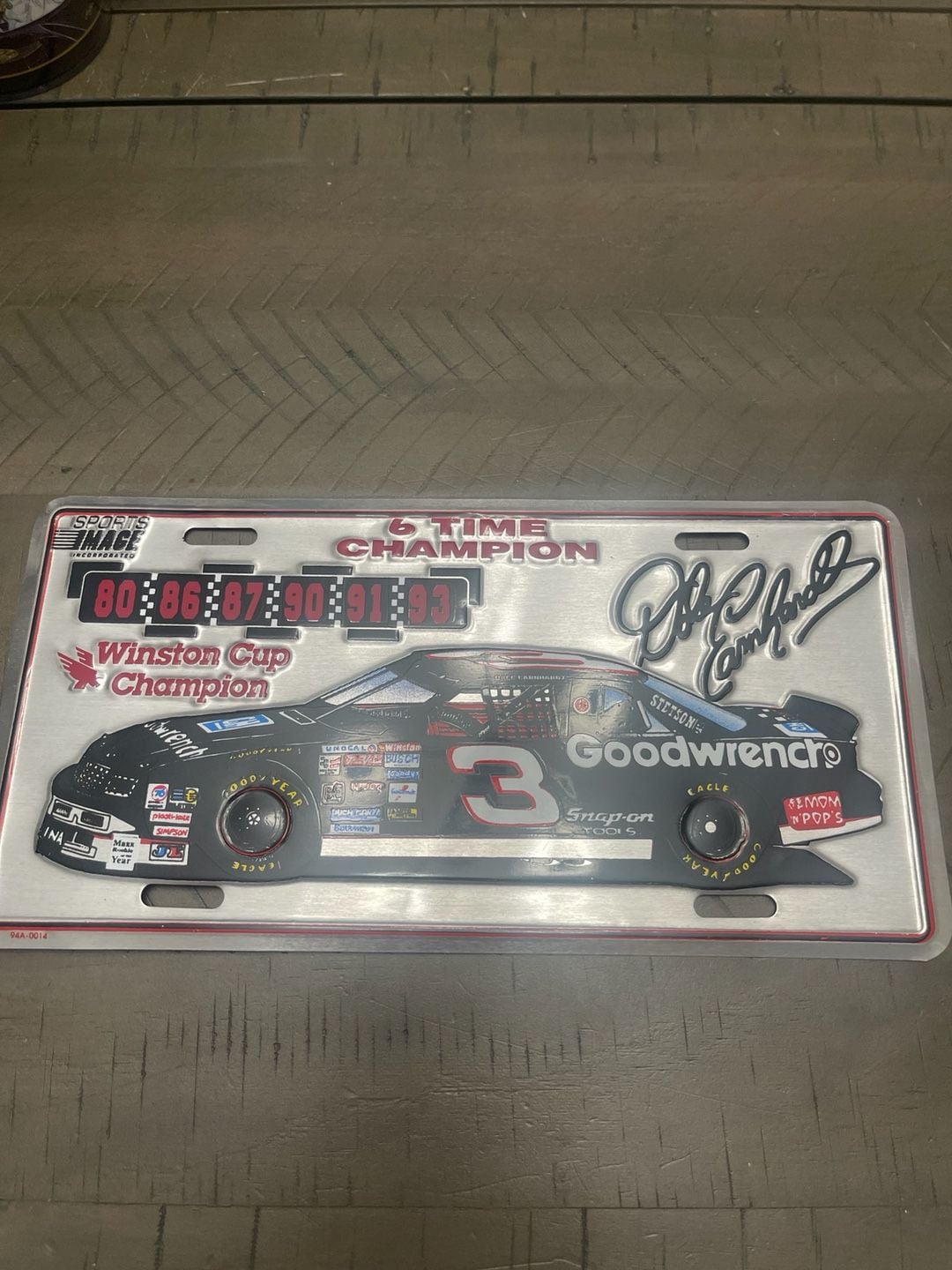 DALE EARNHARDT No. 3 NASCAR 12" Metal License Plate GM GOODWRENCH Monte Carlo 7