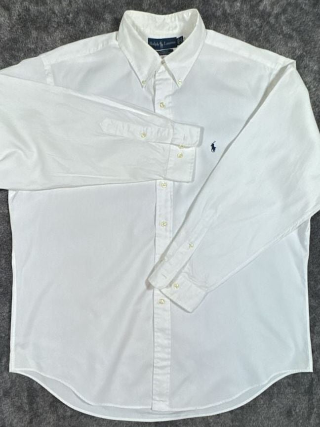 Ralph Lauren Yarmouth Button Down Shirt Size 17 34/35 White Long Sleeve 2