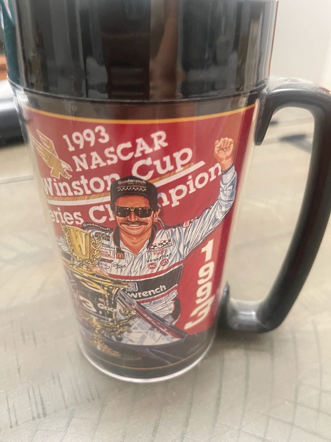 Dale Earnhardt 1993 NASCAR Winston Cup Series Champion Plastic Mug 8