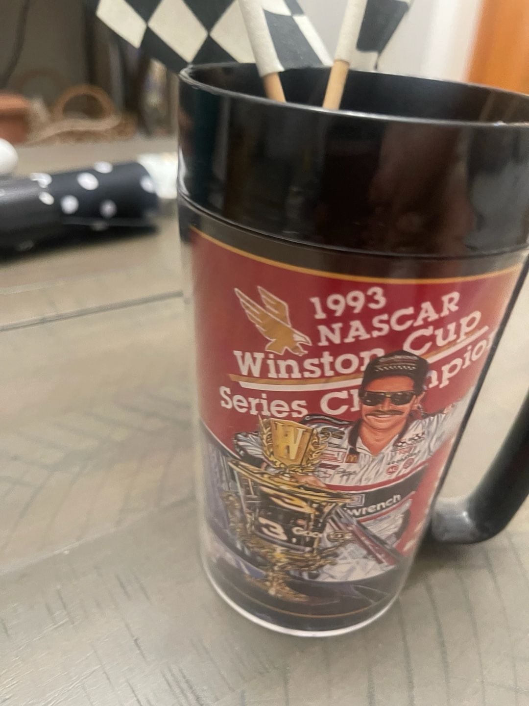 Dale Earnhardt 1993 NASCAR Winston Cup Series Champion Plastic Mug 9