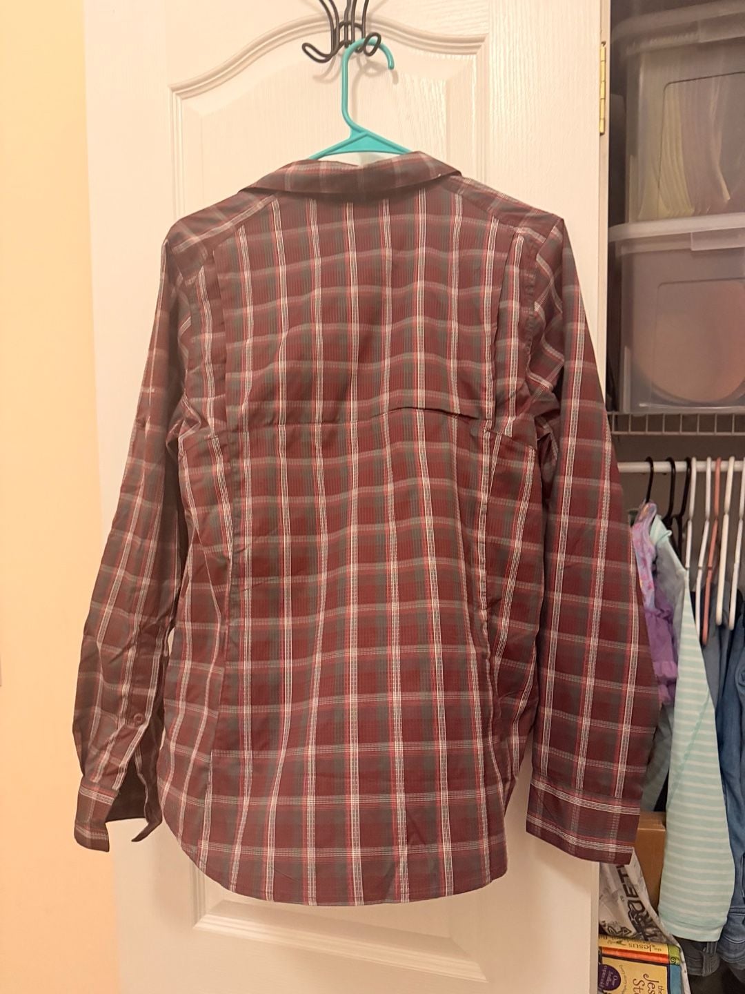Columbia Silver Ridge Lite Plaid LS Shirt Size M Red Long Sleeve 3
