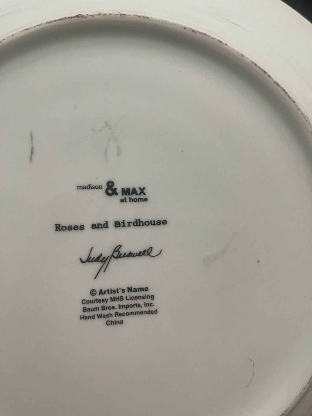 Madison & Max Roses and Birdhouse Dinner Plate 10.5 Inch 7