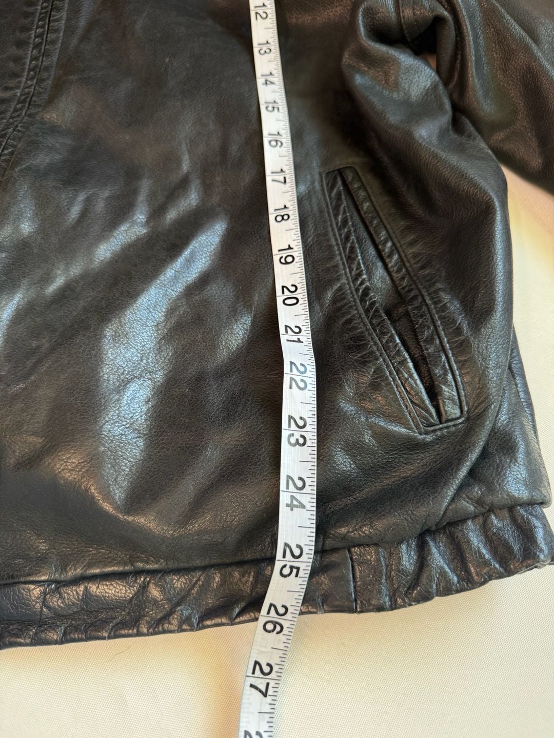 Wilsons Leather Worn In Moto Jacket 90s Model Off Duty Black Men’s M 7