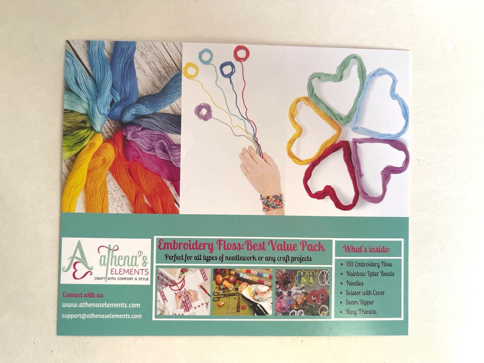 Athena's Elements Embroidery Floss Best Value Pack Craft Kit New 7