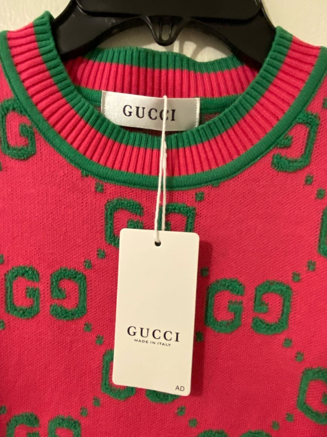 Gucci GG Jacquard Knit Short Sleeve Top New 3