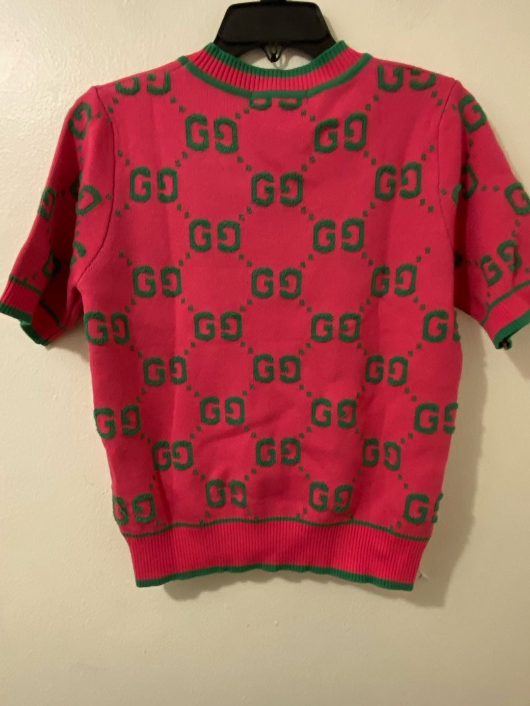 Gucci GG Jacquard Knit Short Sleeve Top New 4