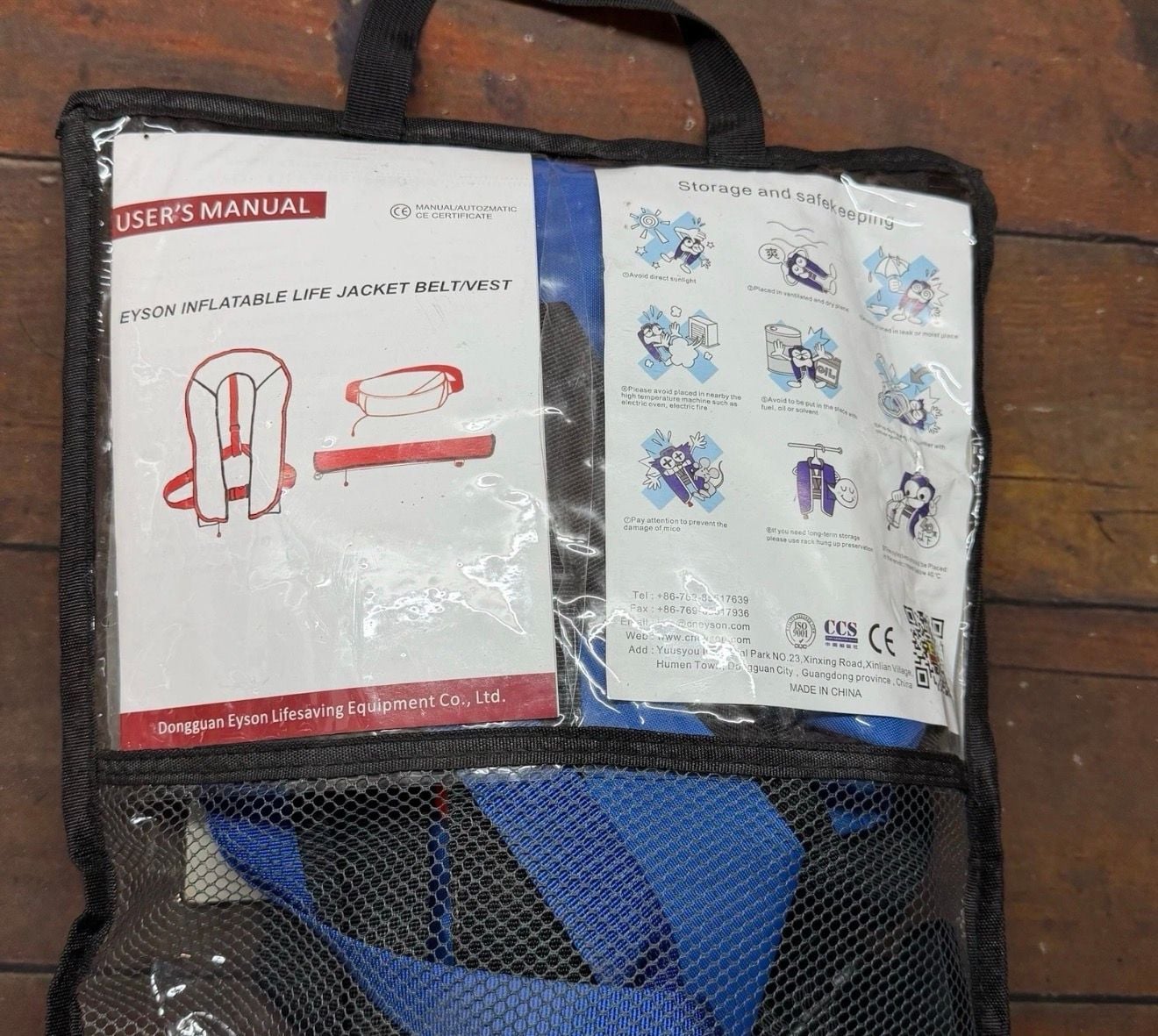 Eyson Inflatable Life Jacket Vest Blue Manual Safety PFD 7