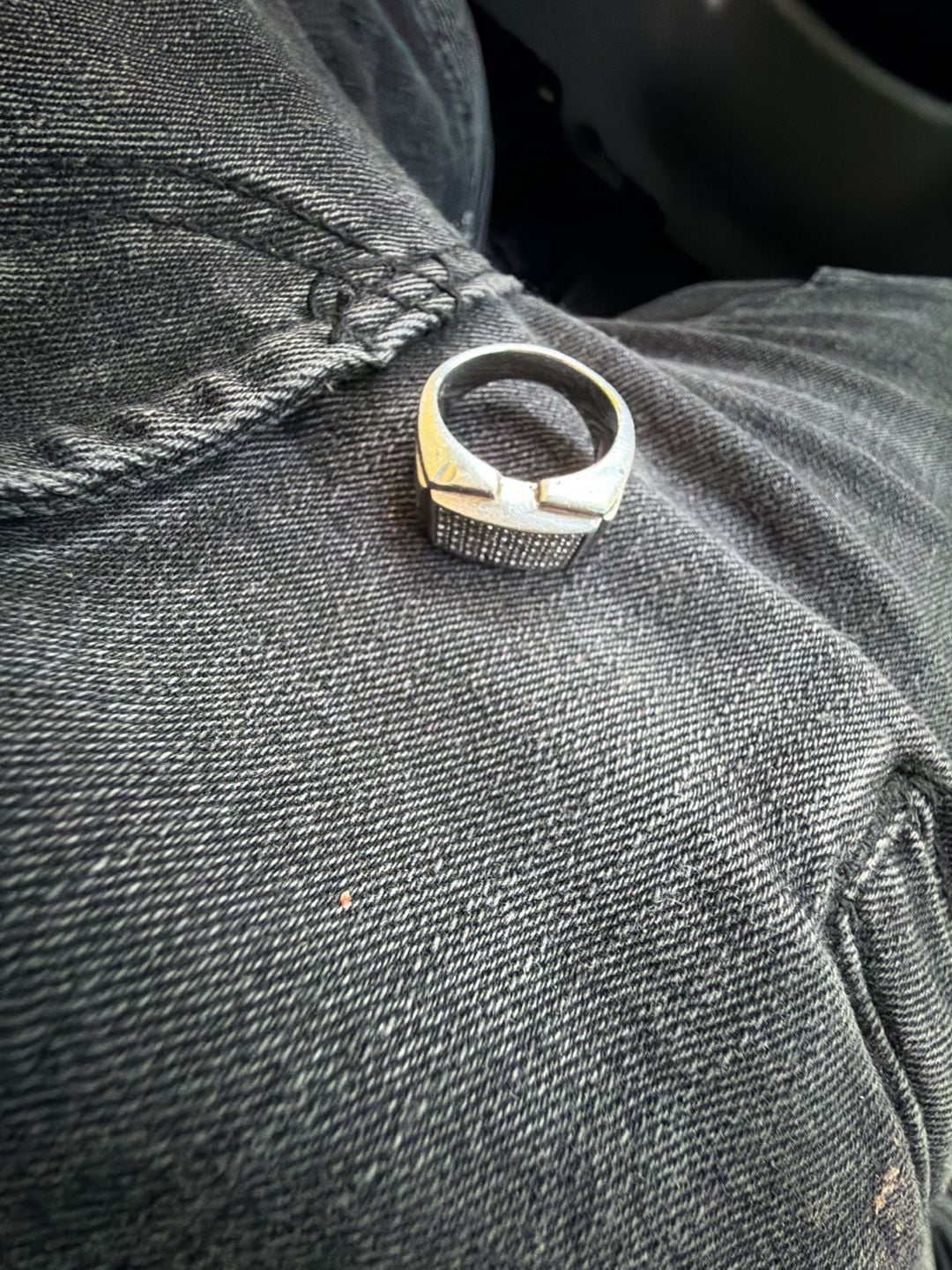 Men's Silver Diamond Ring, 1