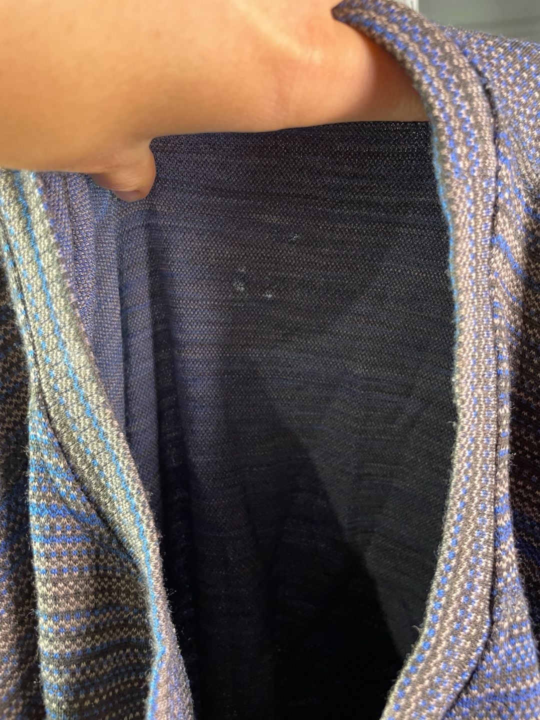 Smartwool Merino Base Layer Crew Size L Blue Striped Wool Long Sleeve 11