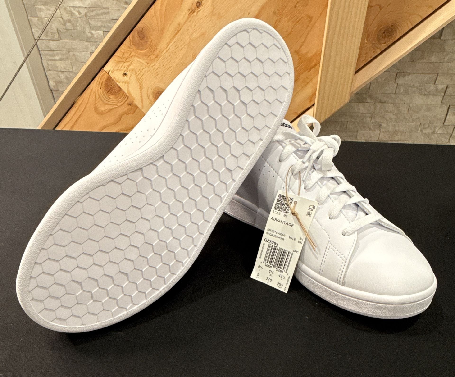 Adidas Advantage Size 9 White Cloudfoam Sneakers 3