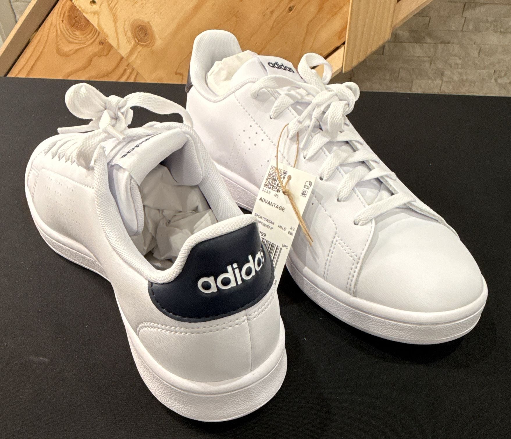 Adidas Advantage Size 9 White Cloudfoam Sneakers 4