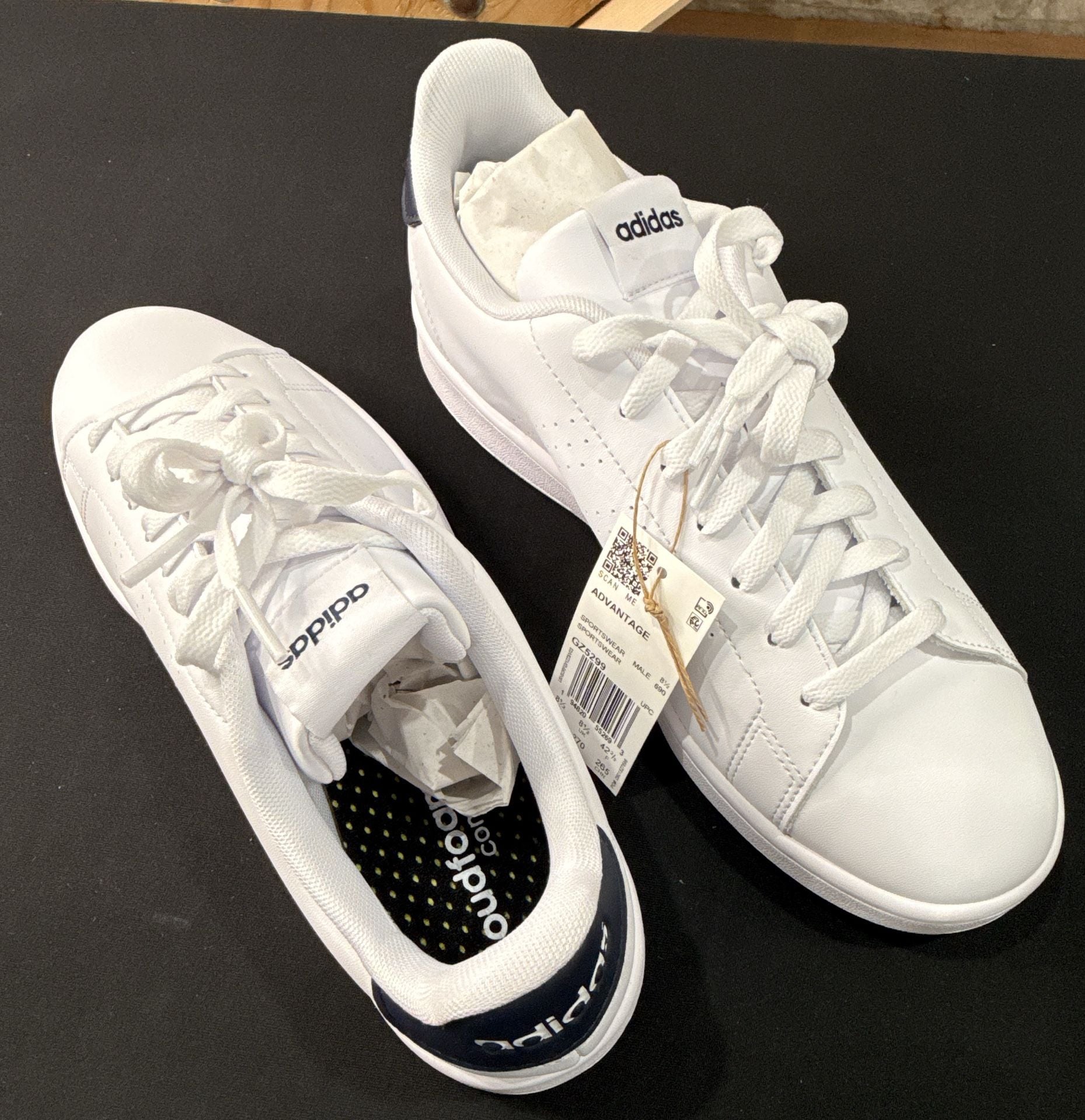 Adidas Advantage Size 9 White Cloudfoam Sneakers 5