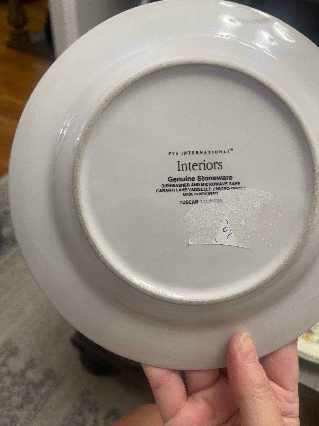 PTS International Tuscan Country Dinner Plate Vineyard Scene 8
