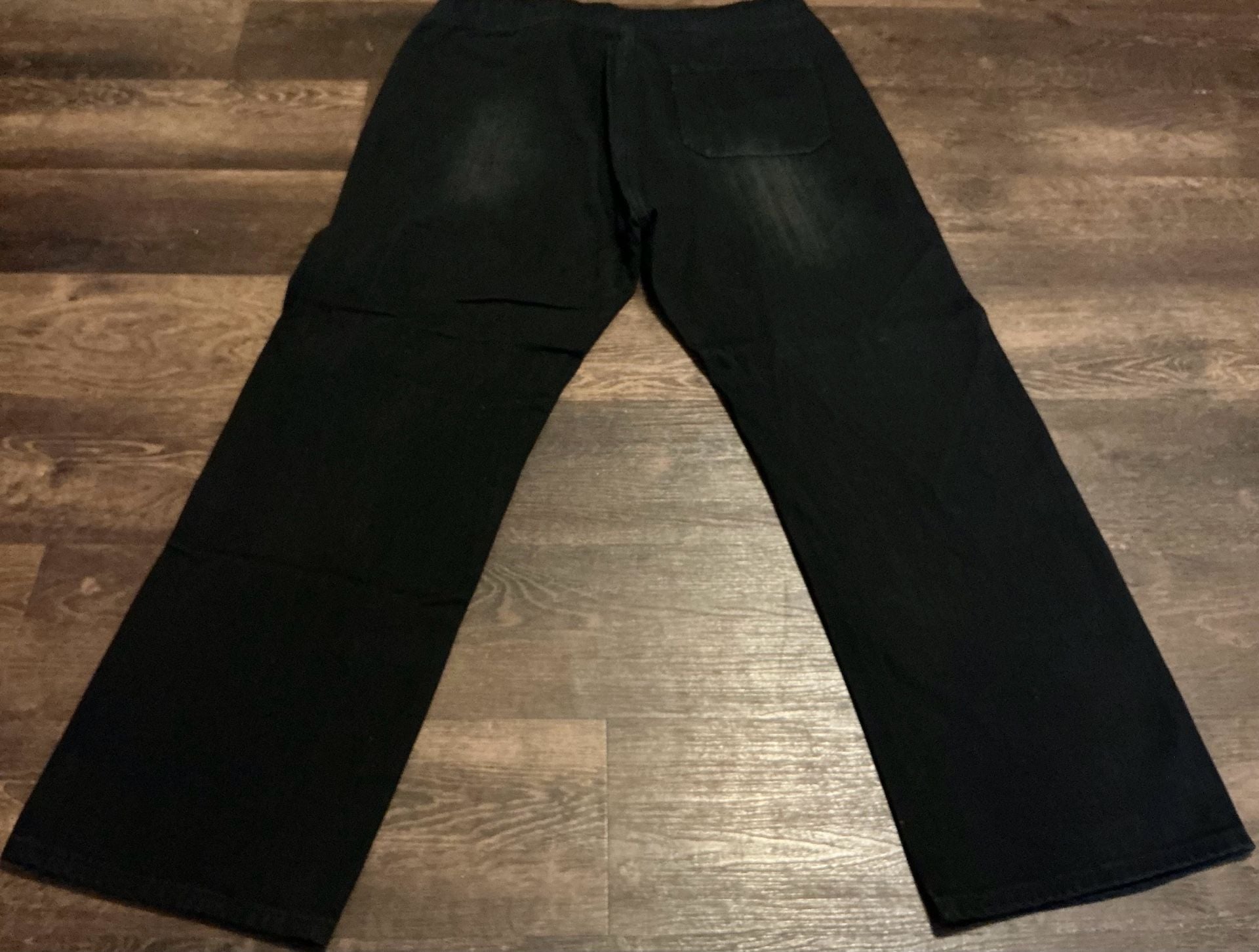 Watson Distressed Diamond Panel Baggy Denim Jeans – Jet Black 7