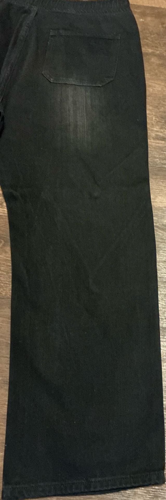 Watson Distressed Diamond Panel Baggy Denim Jeans – Jet Black 10