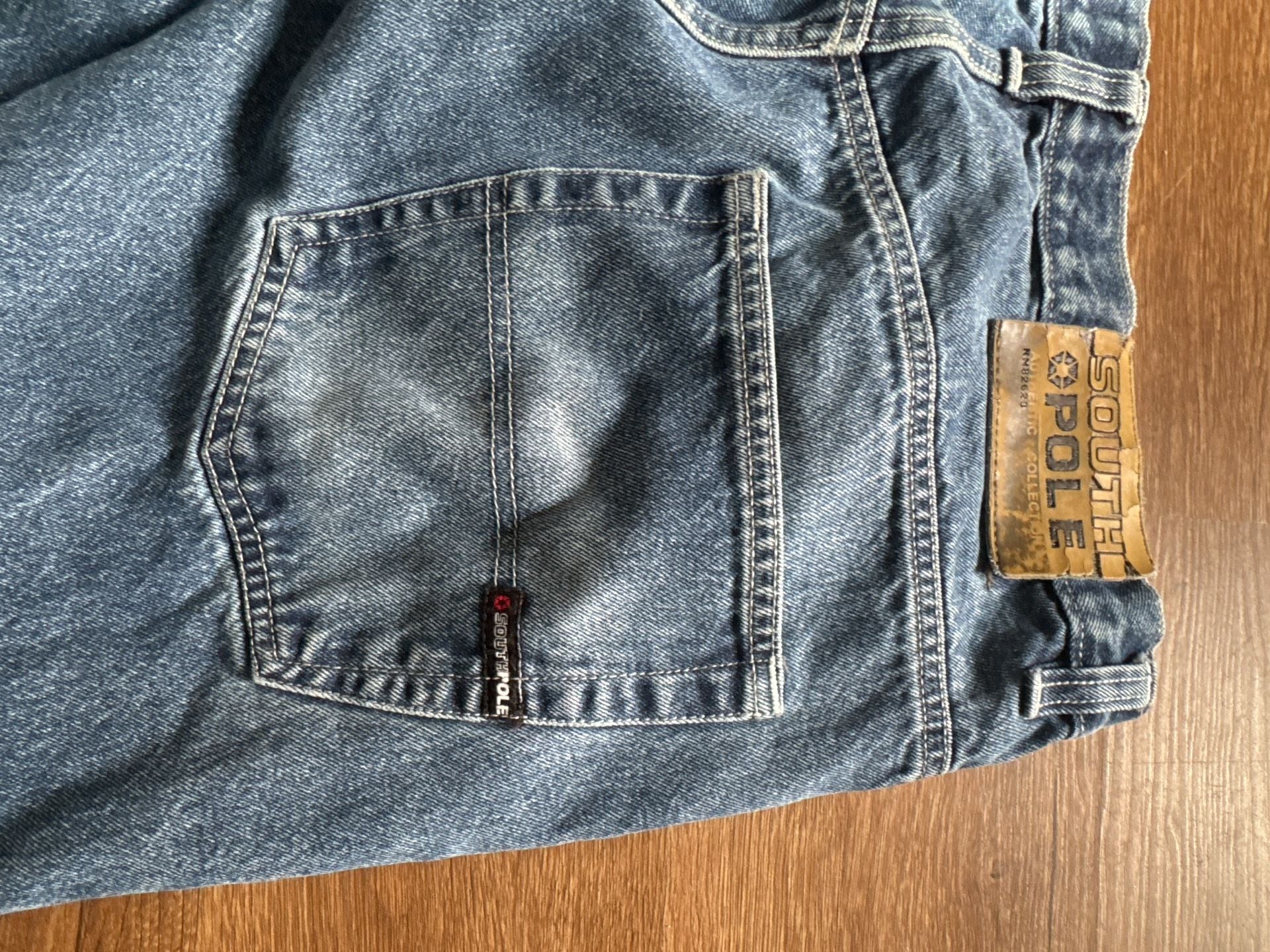 Southpole Denim Jeans Size 36 Blue Baggy Wide Leg 5