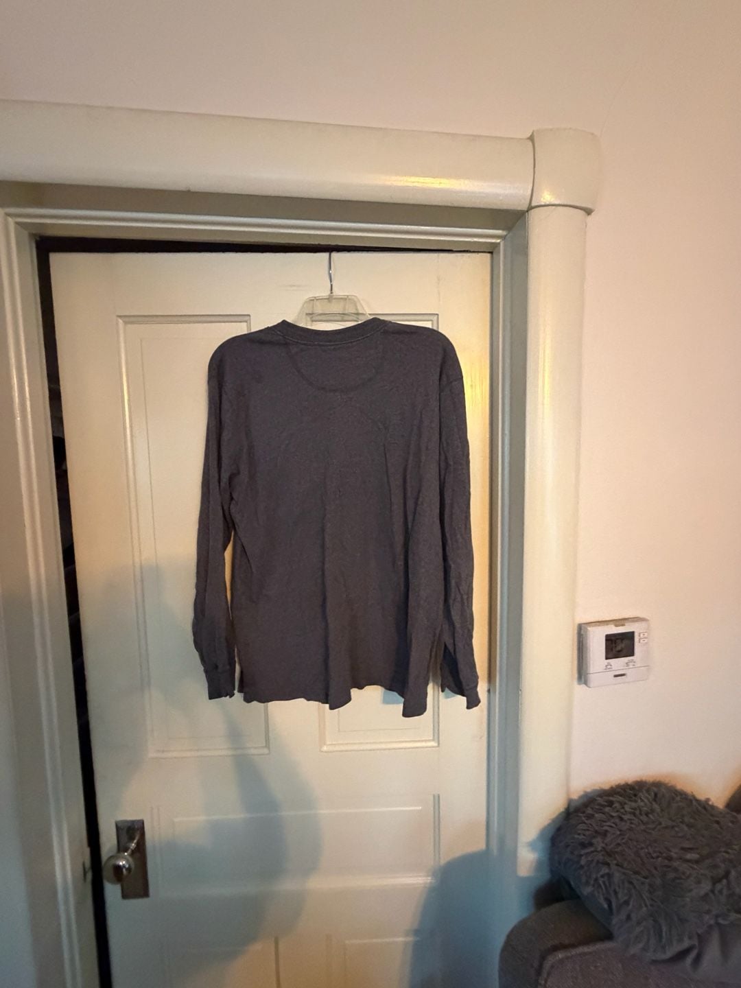 Basic Editions Long Sleeve Henley Size L Gray Cotton Thermal Shirt 7