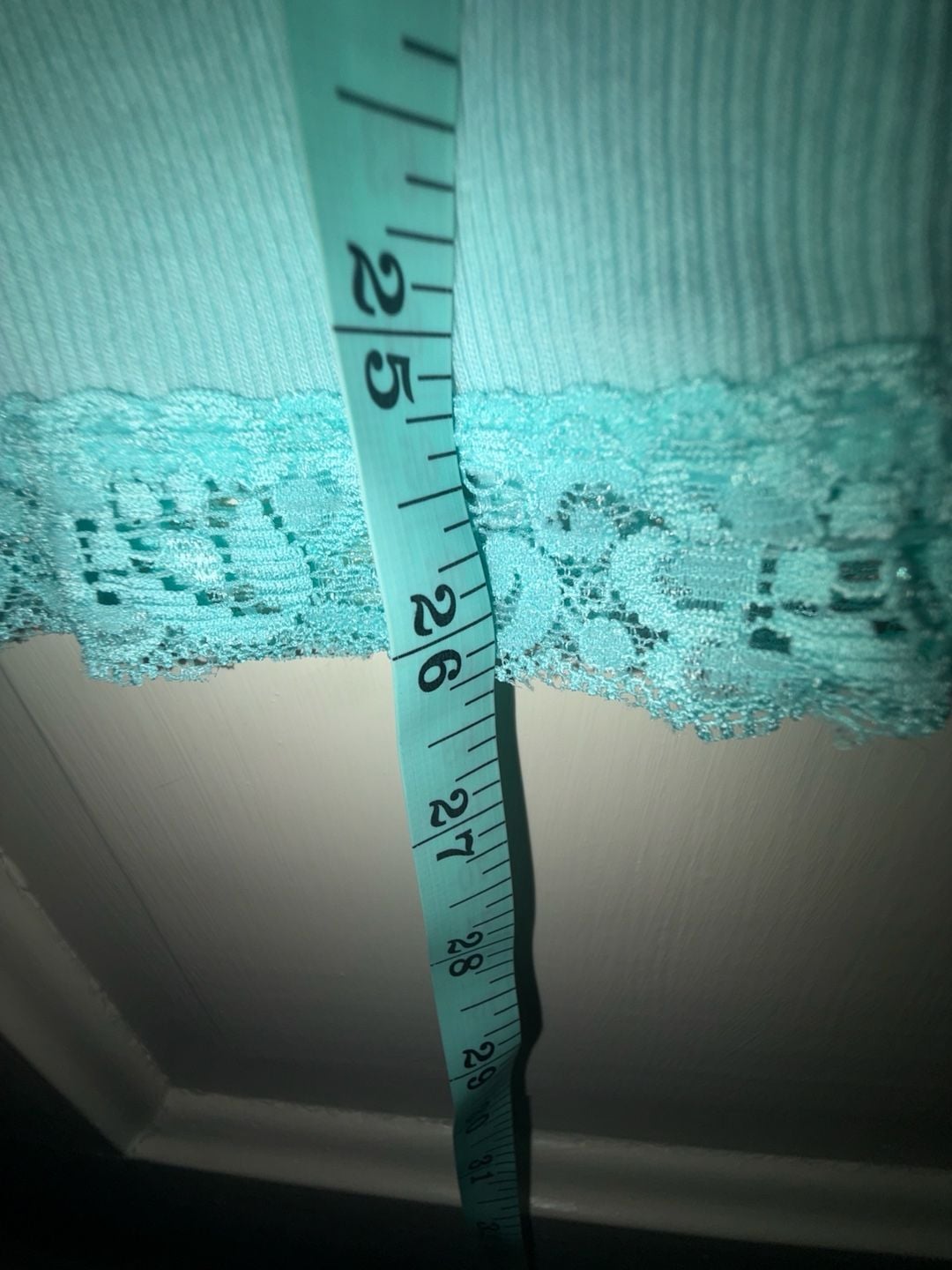 Shimera Camisole Size M Sky Blue Cotton Rayon Lace Trim 5