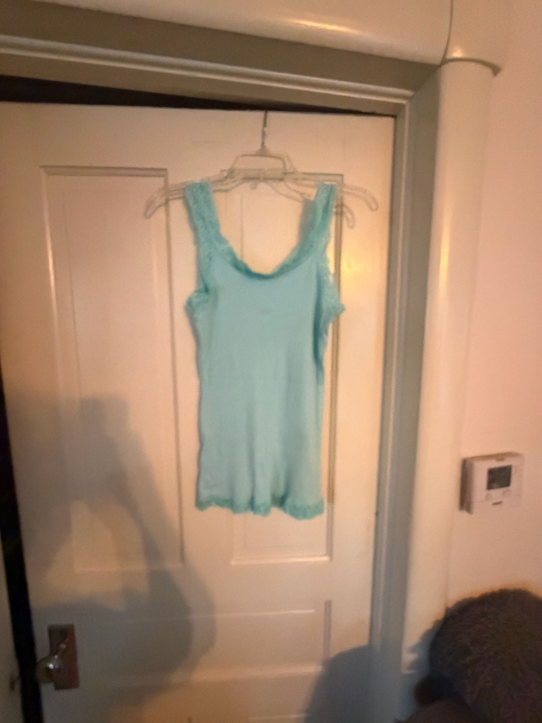 Shimera Camisole Size M Sky Blue Cotton Rayon Lace Trim 6