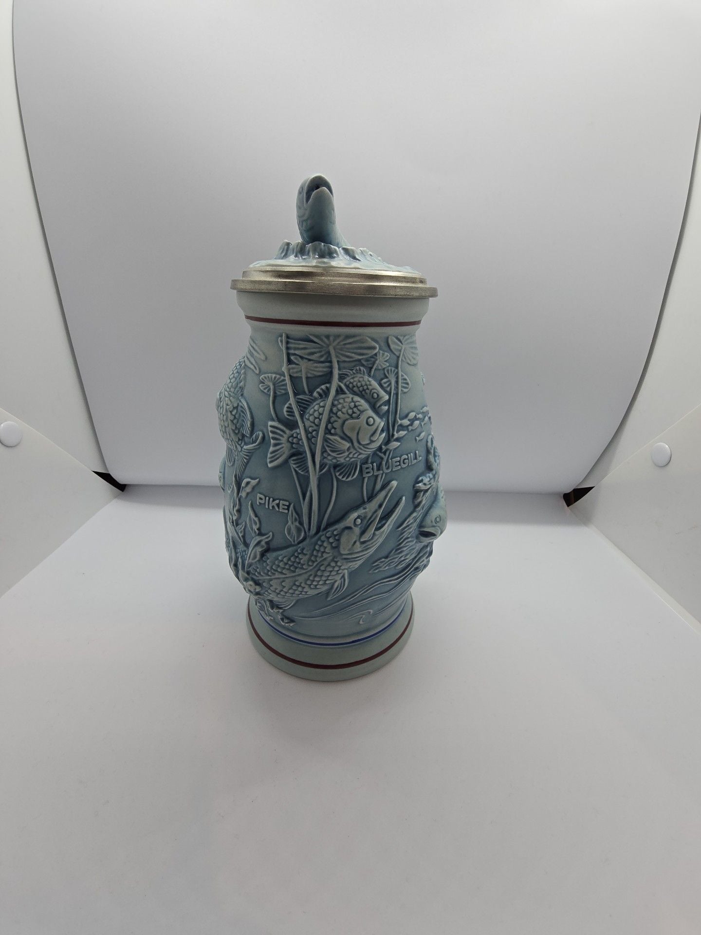 Avon 1990 Freshwater Fishing Stein Beer Mug Ceramic 2