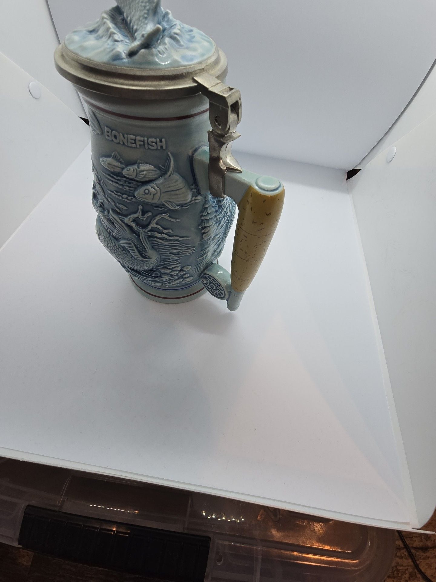 Avon 1990 Freshwater Fishing Stein Beer Mug Ceramic 6