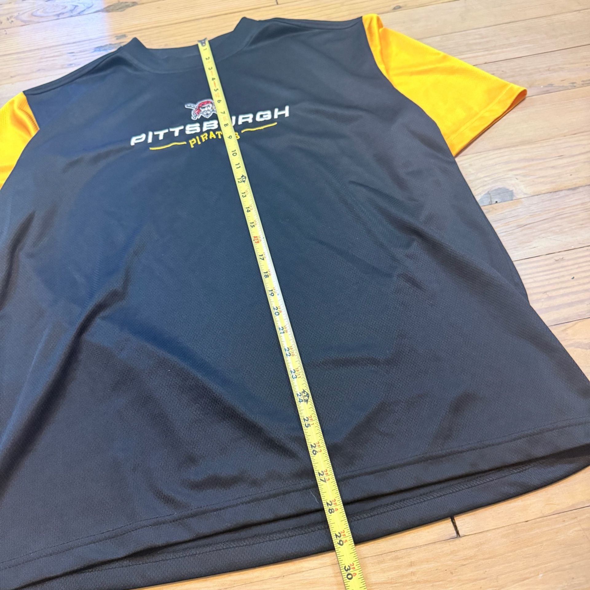Pittsburgh Pirates T-Shirt Black Yellow Short Sleeve Athletic 8
