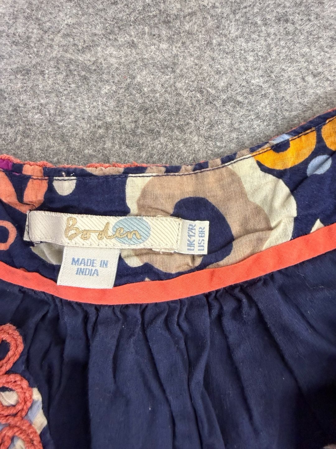 Boden Floral Maxi Dress Size US 8R Navy Blue Embroidered Tiered Sleeveless 3