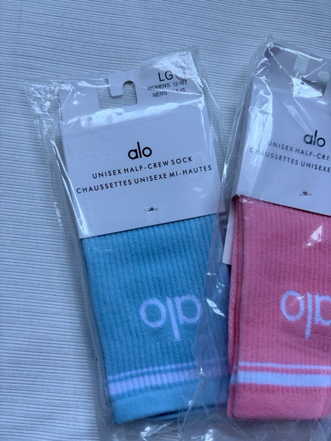 Alo Yoga Unisex Half-Crew Sock Size LG Lot of 3 2