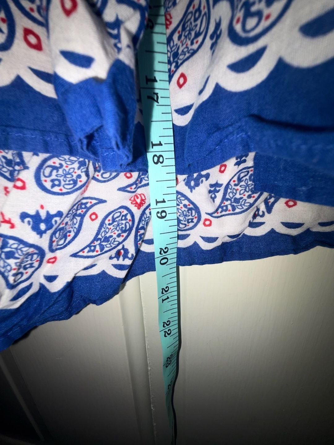 Old Navy Maternity Skirt Size S Red Blue Paisley Boho Cotton 6