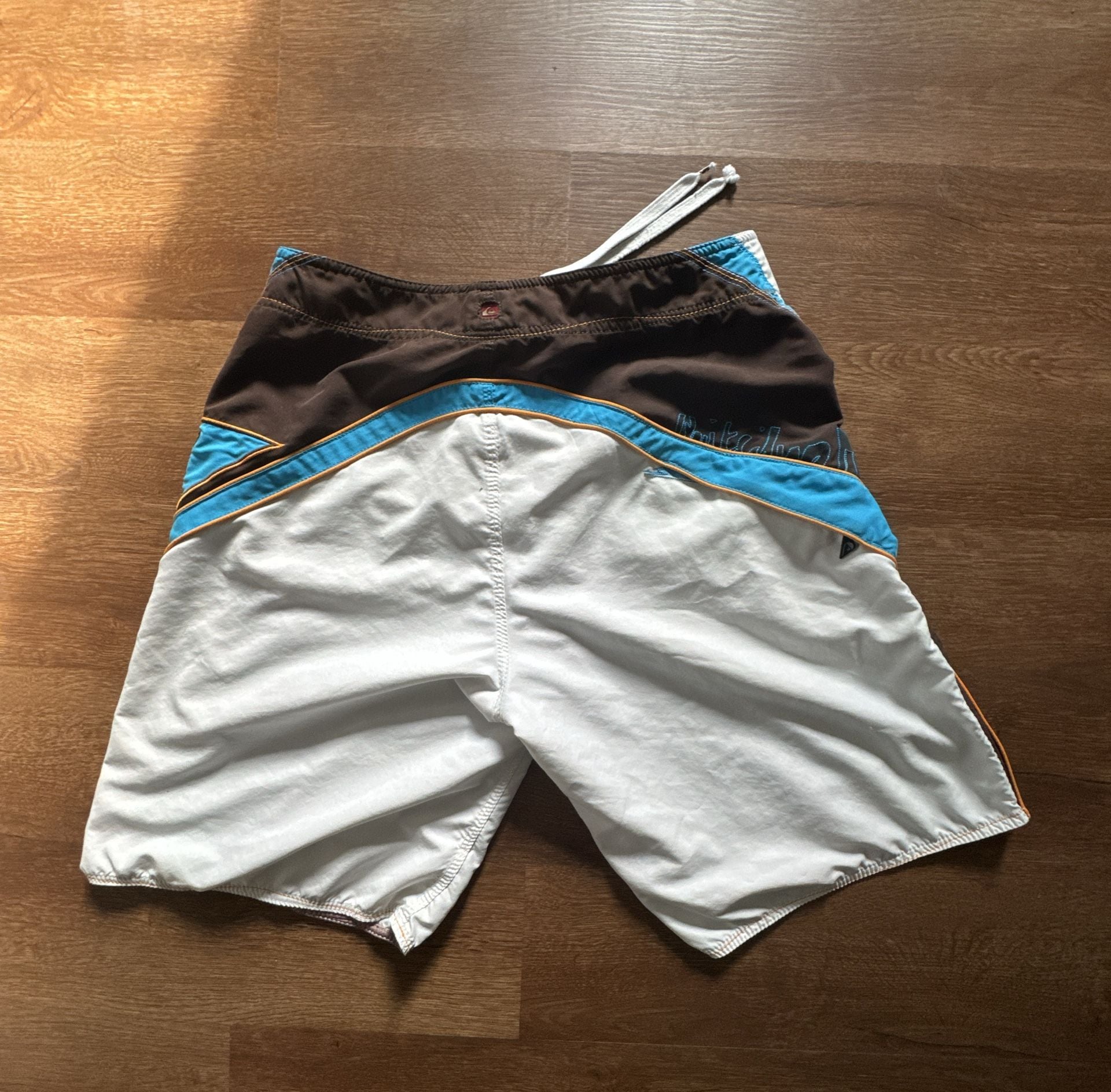 Quiksilver Board Shorts Brown Blue White Surf Swim Trunks 2