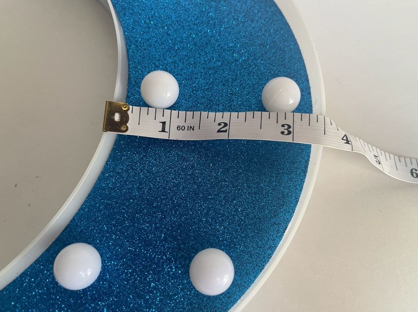 LED Crescent Moon Night Light Blue Glitter Battery Operated Table Decor 8
