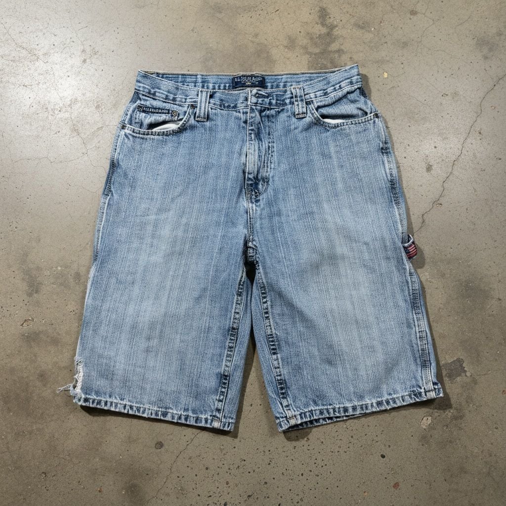 U.S. Polo Assn. Denim Carpenter Shorts Blue Light Wash Y2K 2