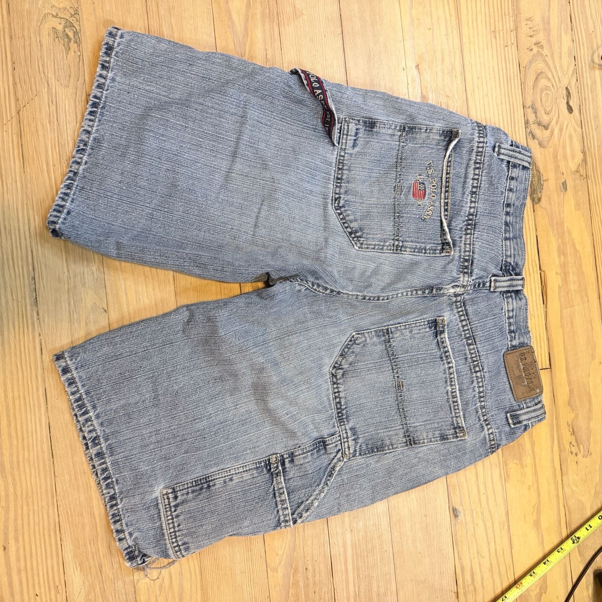 U.S. Polo Assn. Denim Carpenter Shorts Blue Light Wash Y2K 5