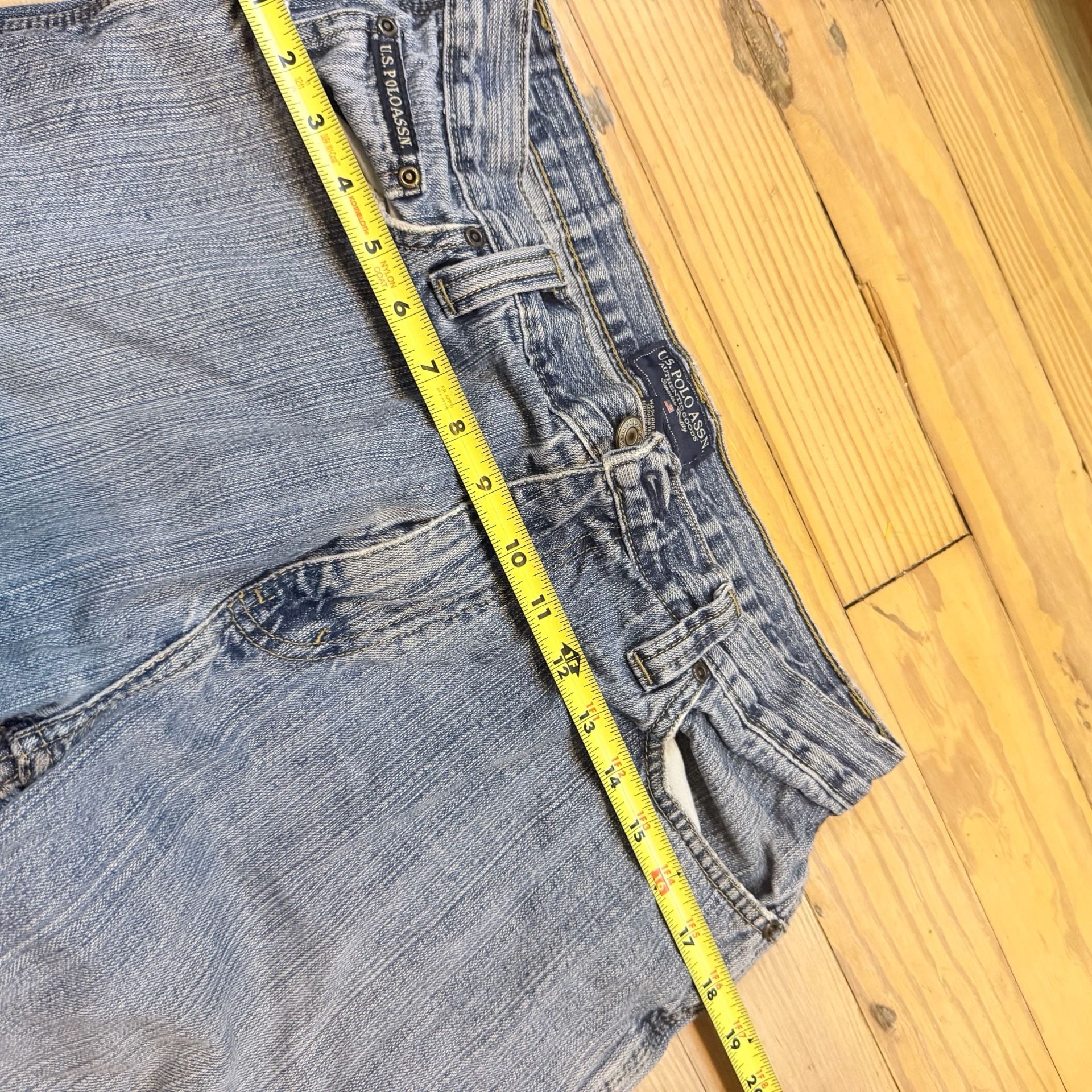 U.S. Polo Assn. Denim Carpenter Shorts Blue Light Wash Y2K 7