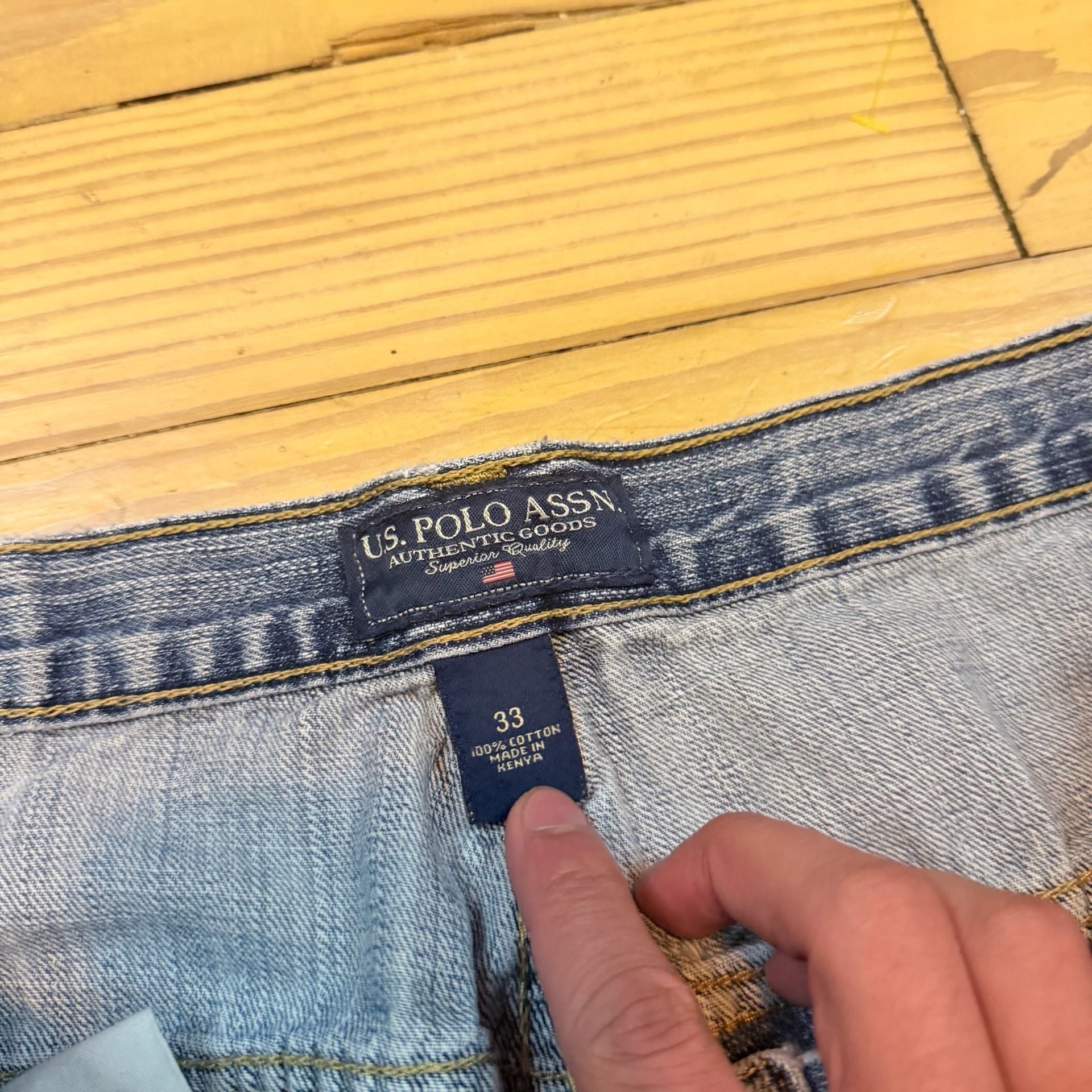 U.S. Polo Assn. Denim Carpenter Shorts Blue Light Wash Y2K 8
