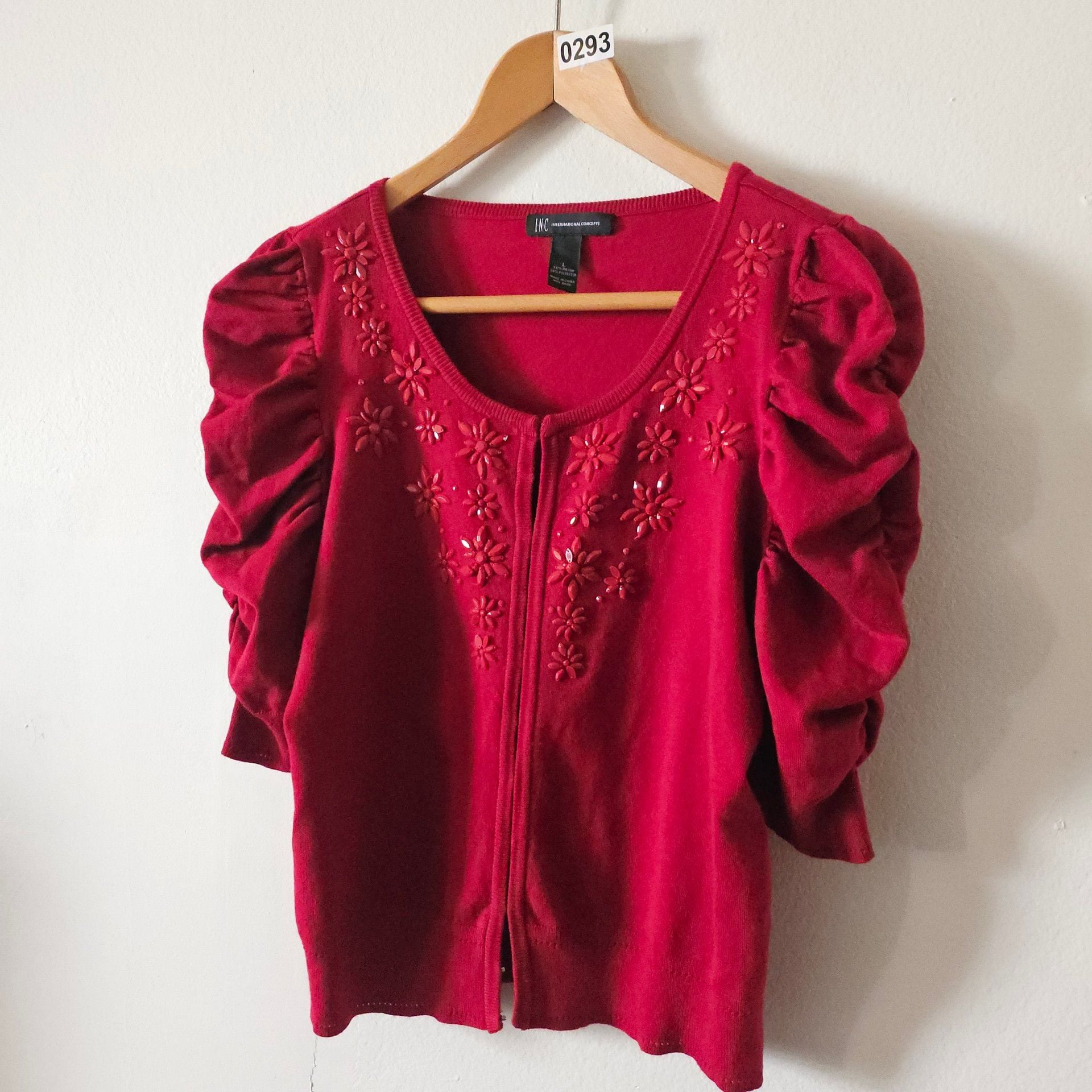 Red Cardigan with beads 293 3
