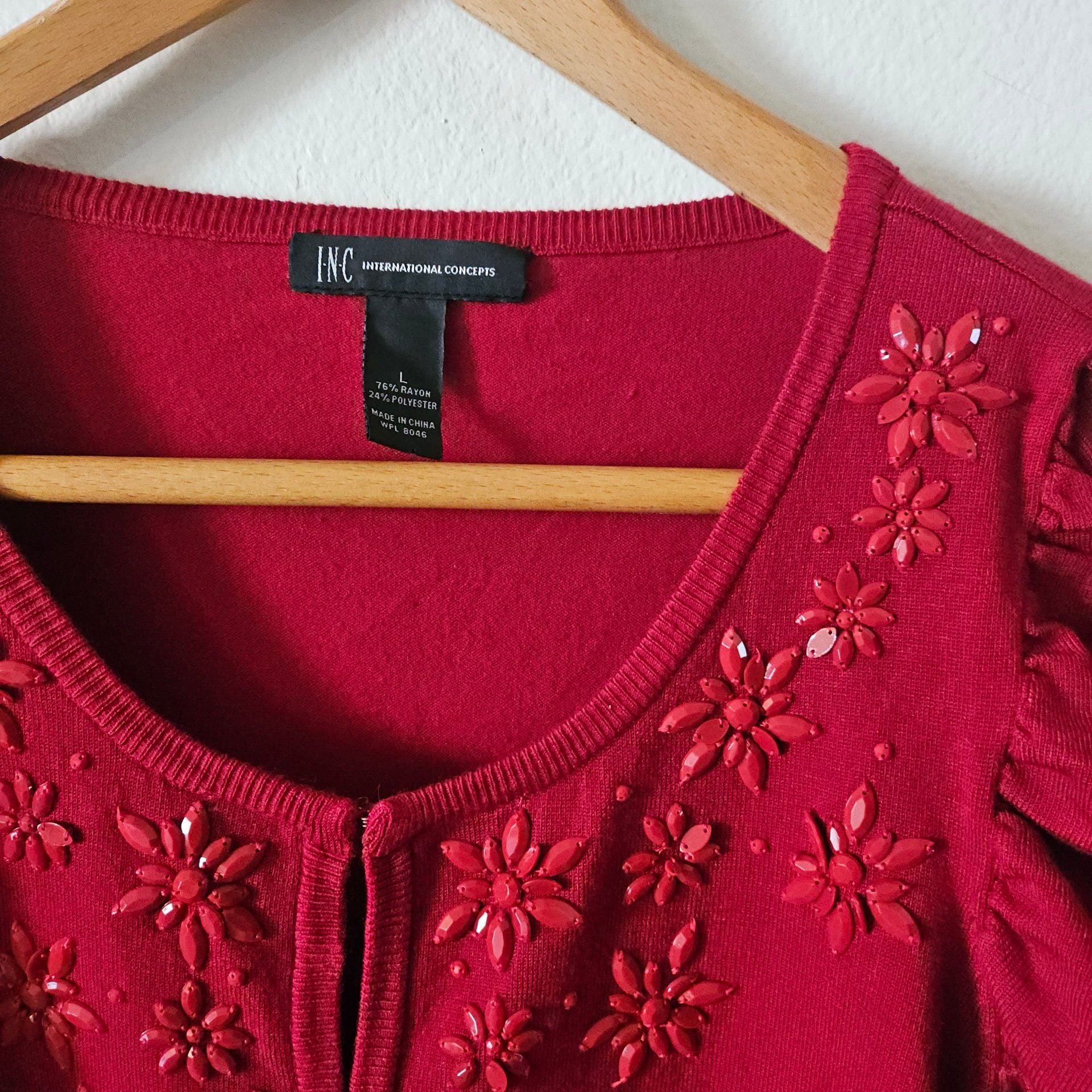 Red Cardigan with beads 293 4