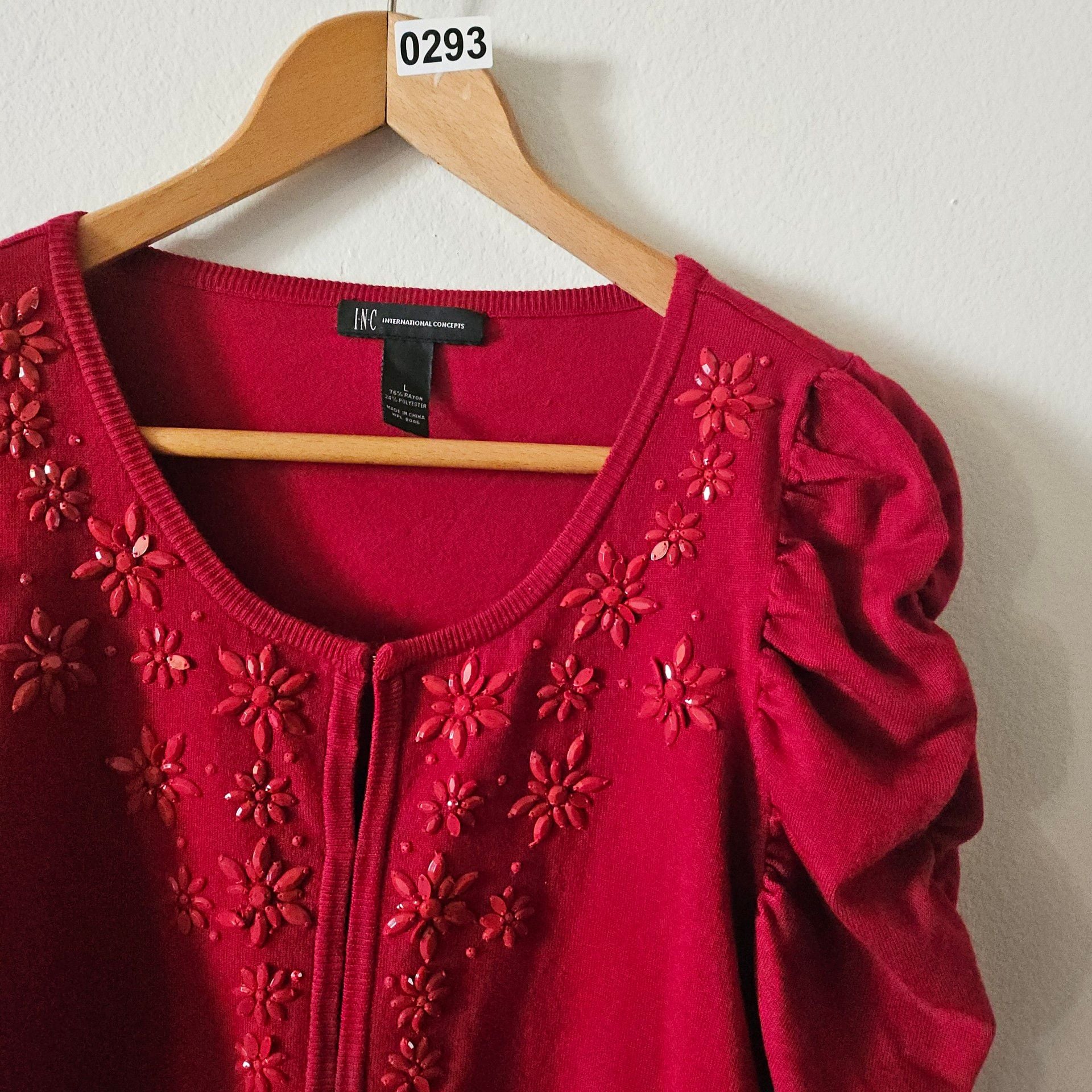 Red Cardigan with beads 293 5