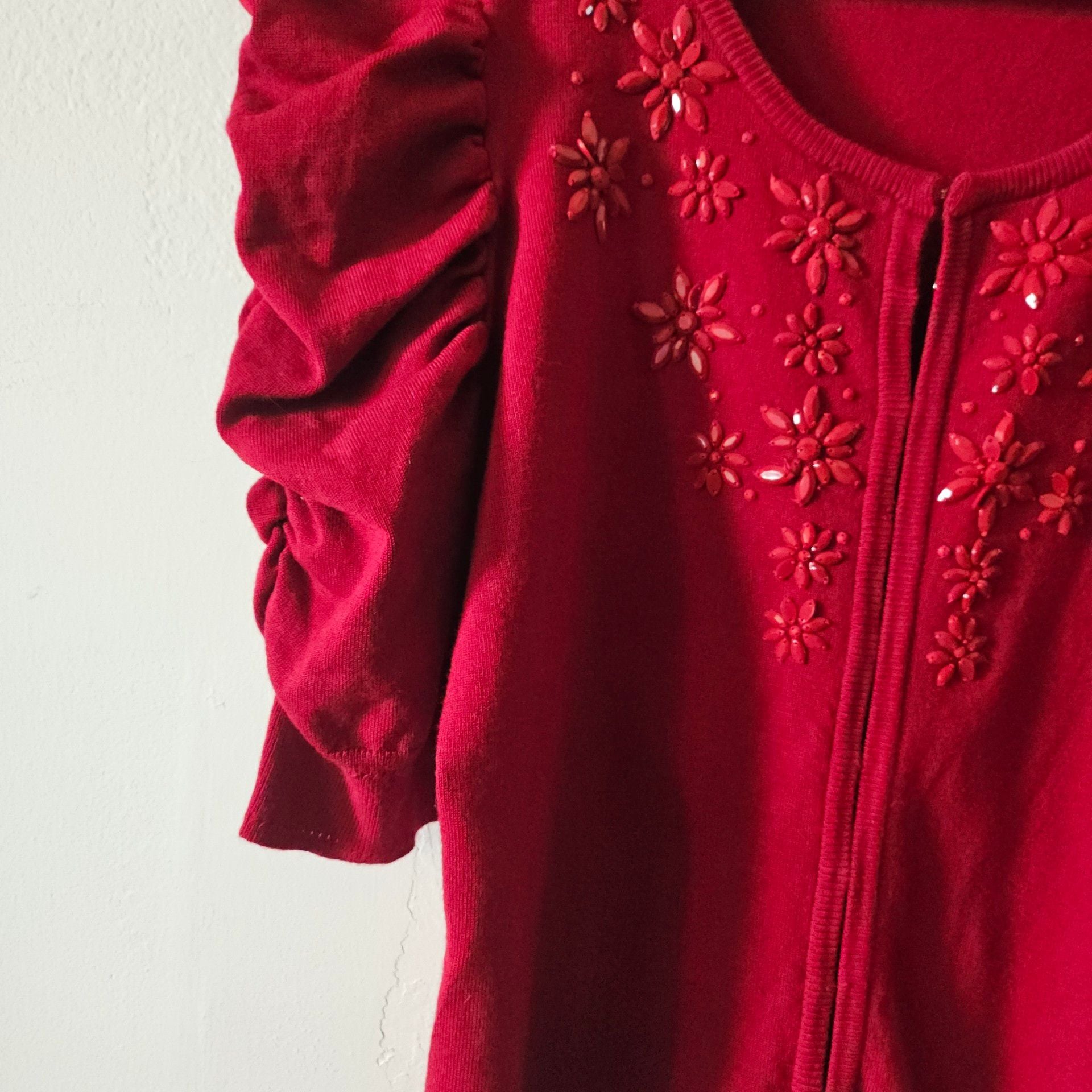 Red Cardigan with beads 293 6