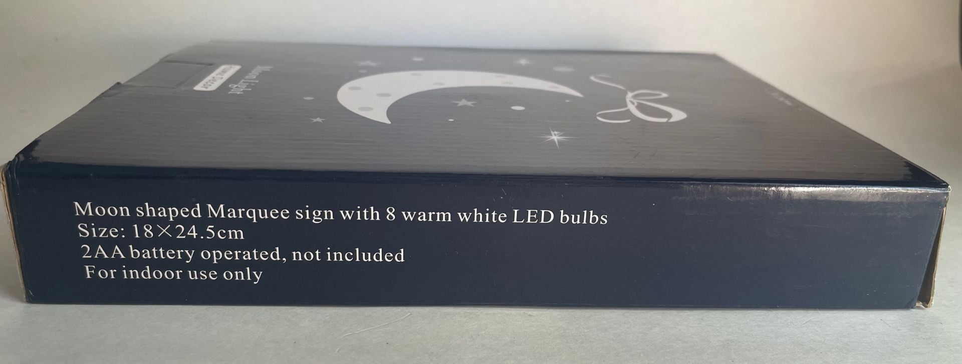 LED Crescent Moon Night Light Blue Glitter Battery Operated Table Decor 9