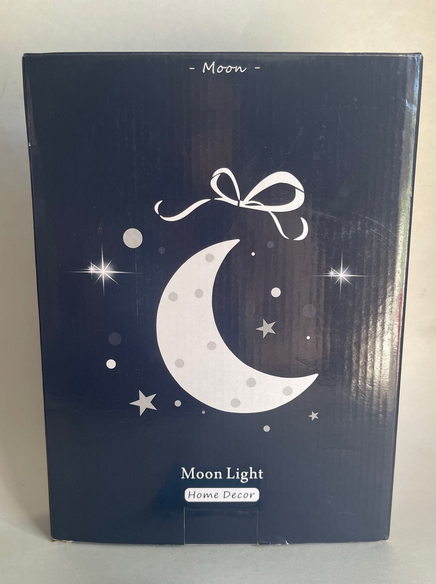 LED Crescent Moon Night Light Blue Glitter Battery Operated Table Decor 10