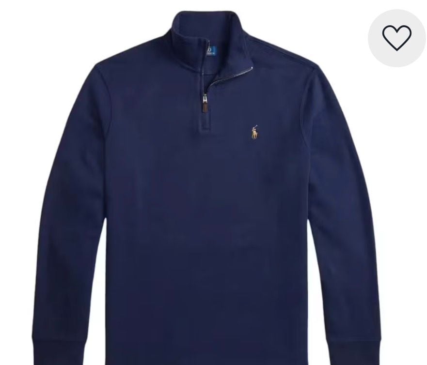 Polo Ralph Lauren Estate-Rib Quarter-Zip Pullover Size M Navy 2