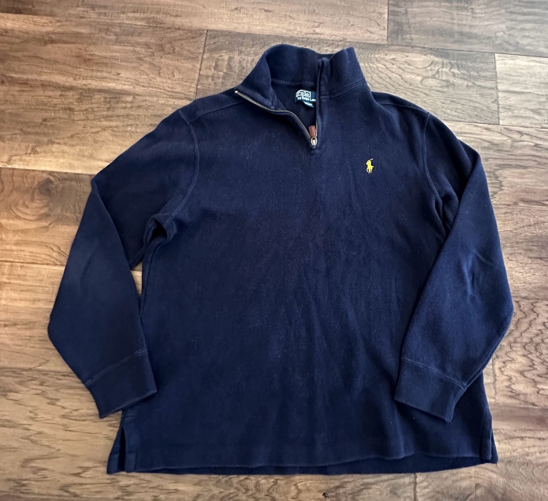 Polo Ralph Lauren Estate-Rib Quarter-Zip Pullover Size M Navy 4