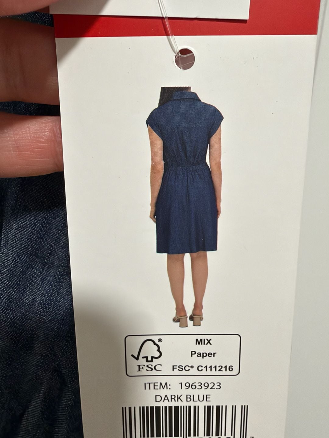 Nautica Jeans Denim Shirtdress Size M Dark Blue Chambray Button Front 3