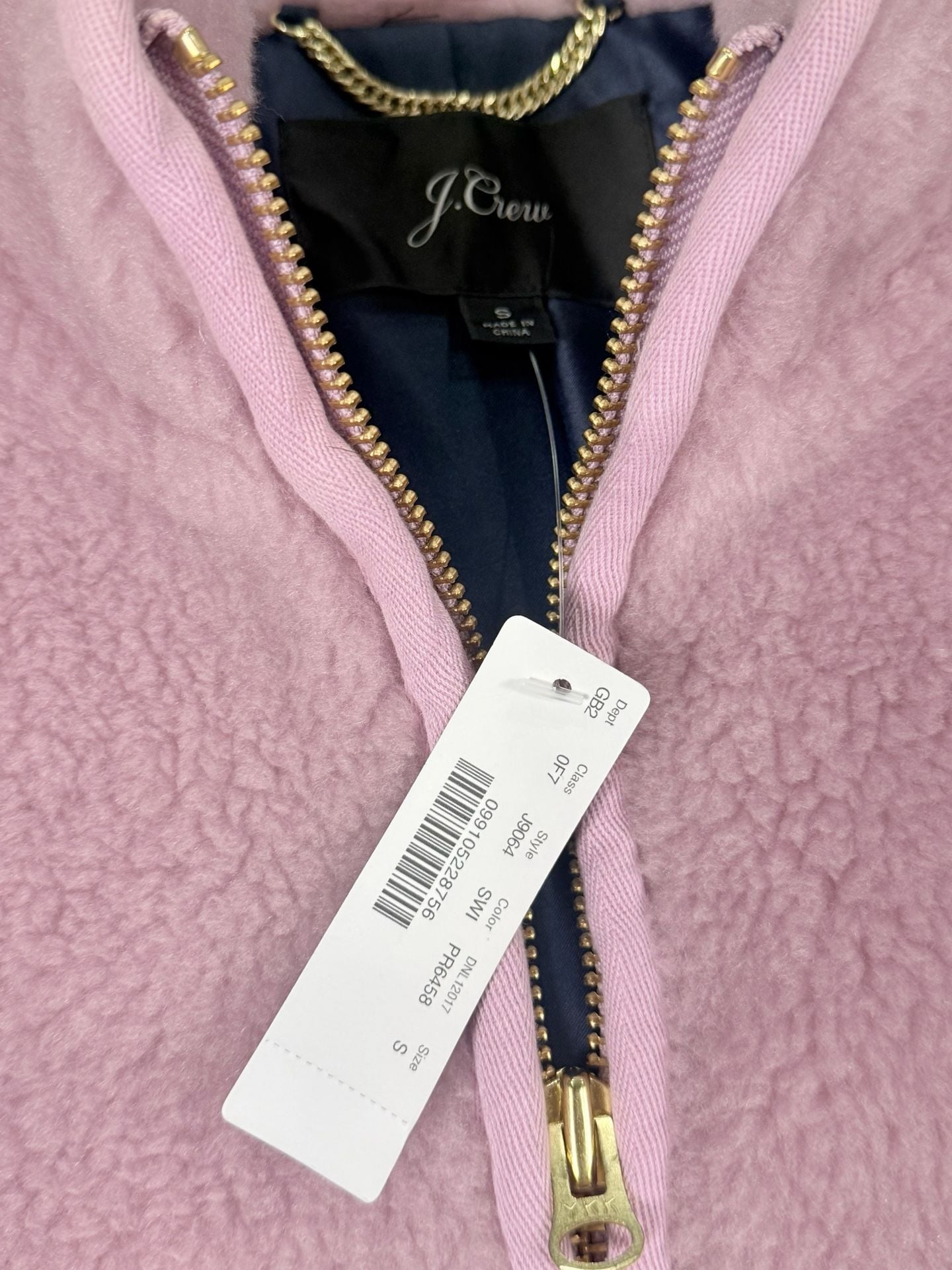 Women’s J.Crew Zip-Up Teddy Fleece Coat Jacket Purple Brand New With tags Sz S 5