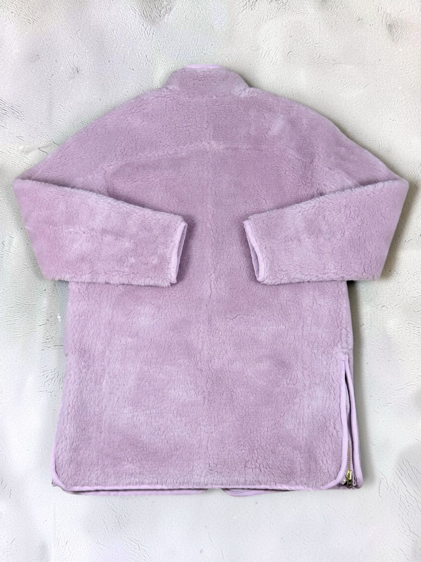 Women’s J.Crew Zip-Up Teddy Fleece Coat Jacket Purple Brand New With tags Sz S 12