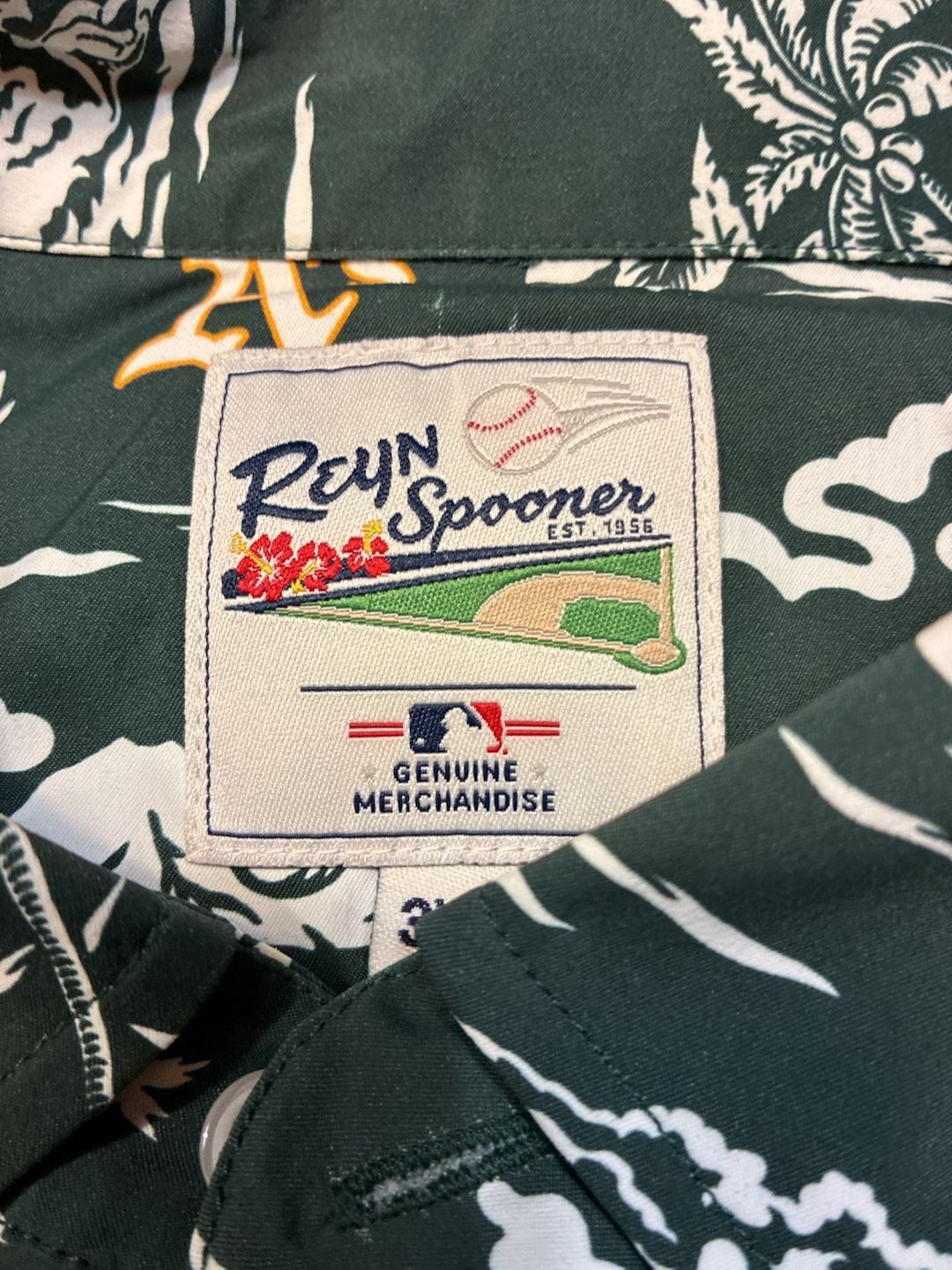 Reyn Spooner Oakland Athletics Kekai Performance Shirt Size 3XL 4