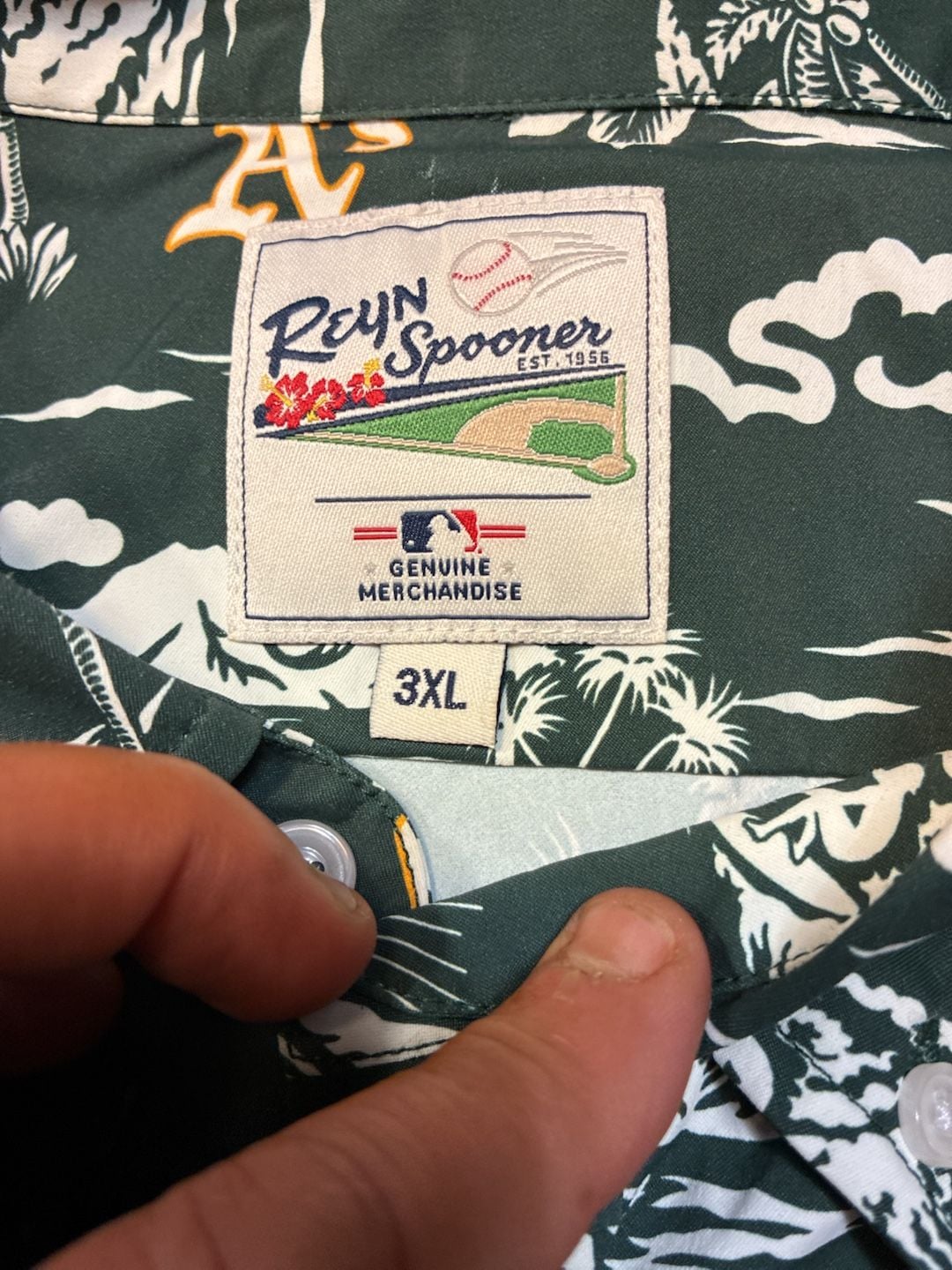 Reyn Spooner Oakland Athletics Kekai Performance Shirt Size 3XL 5
